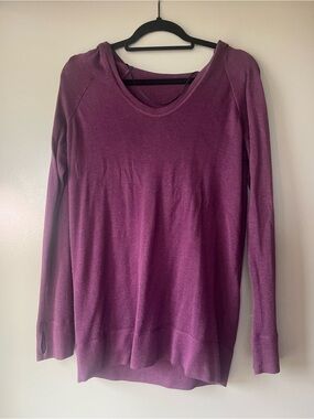 lululemon athletica Deep Plum Long Sleeve Scoop Top with Hood